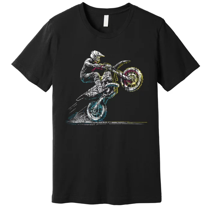 Dirt Bike Rider Retro Motorcycle Motocross Premium T-Shirt