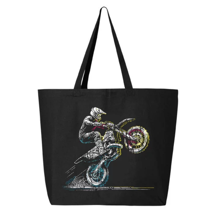 Dirt Bike Rider Retro Motorcycle Motocross 25L Jumbo Tote