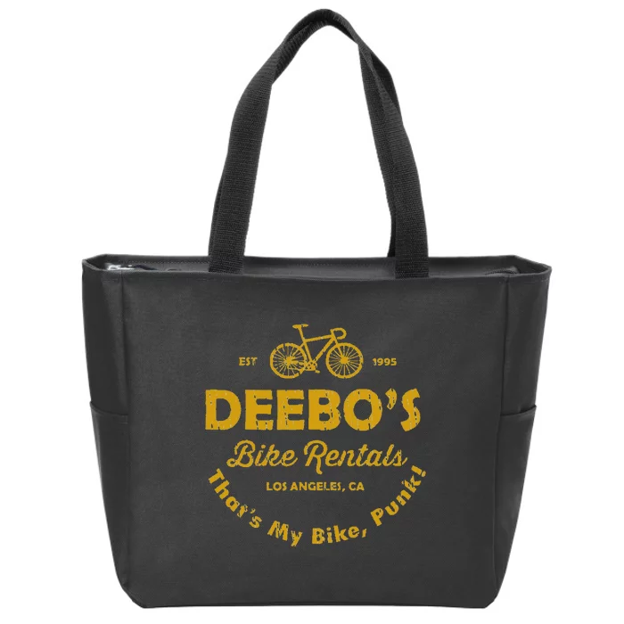 DeeboS Bike Rentals Vintage Retro Zip Tote Bag