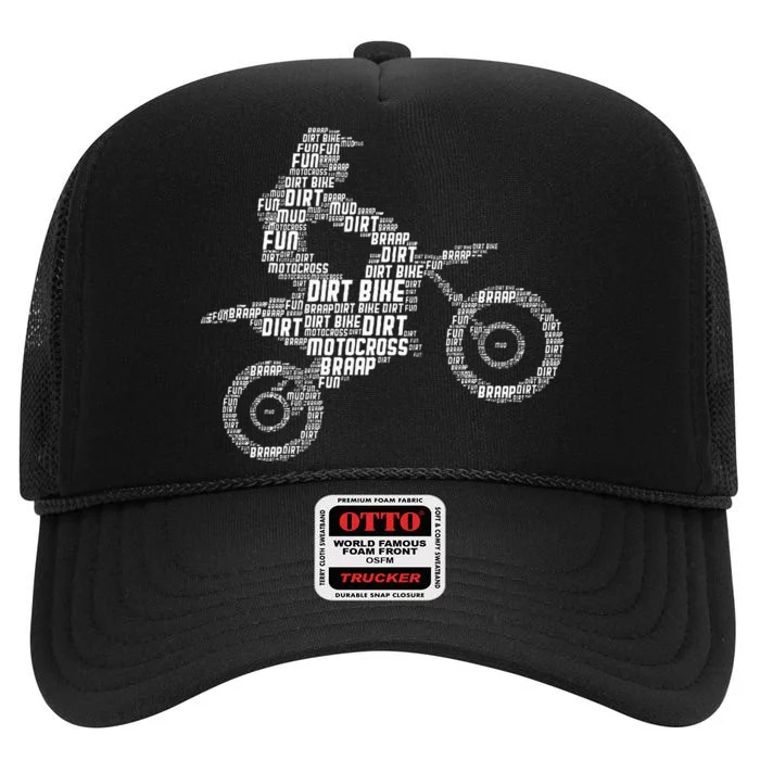 Dirt Bike Rider Motocross Enduro Dirt Biking High Crown Mesh Trucker Hat