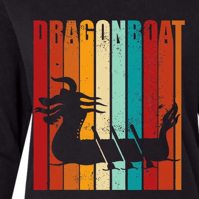 Dragon Boat Racing Dragon Boat Retro Paddling Womens Cotton Relaxed Long Sleeve T-Shirt