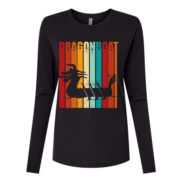 Dragon Boat Racing Dragon Boat Retro Paddling Womens Cotton Relaxed Long Sleeve T-Shirt