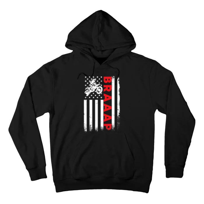 Dirt Bike Racing USA US American Flag Botocross Boys Hoodie