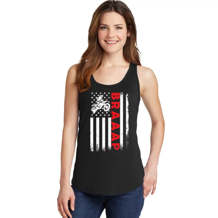 Dirt Bike Racing USA US American Flag Botocross Boys Ladies Essential Tank