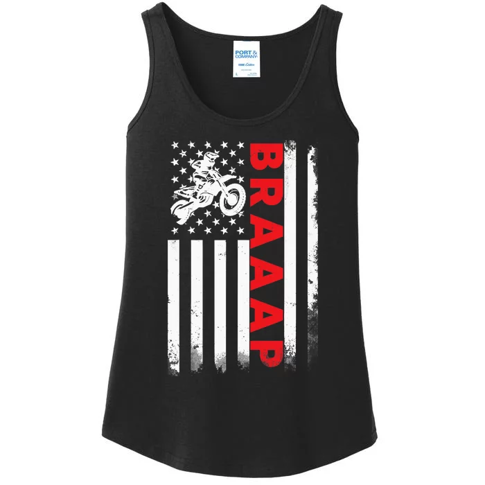 Dirt Bike Racing USA US American Flag Botocross Boys Ladies Essential Tank