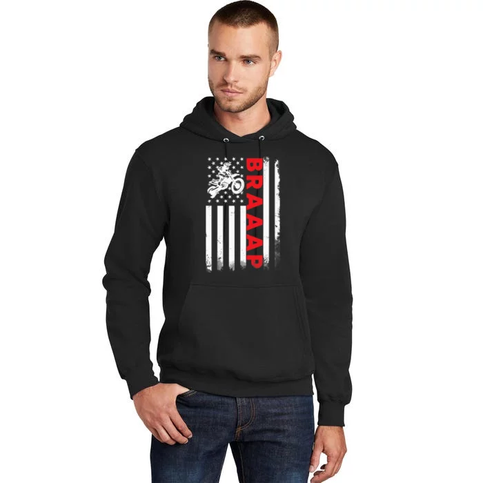 Dirt Bike Racing USA US American Flag Botocross Boys Tall Hoodie