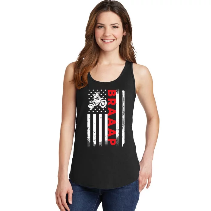 Dirt Bike Racing USA US American Flag Botocross Boys Ladies Essential Tank