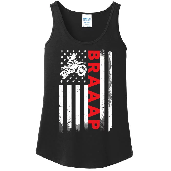 Dirt Bike Racing USA US American Flag Botocross Boys Ladies Essential Tank