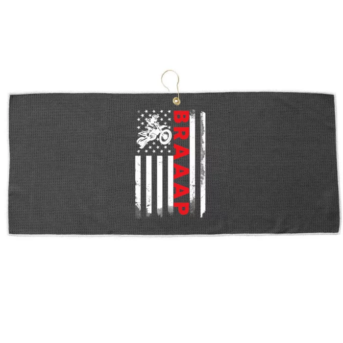 Dirt Bike Racing USA US American Flag Botocross Boys Large Microfiber Waffle Golf Towel