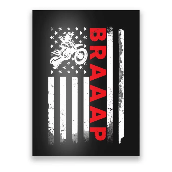 Dirt Bike Racing USA US American Flag Botocross Boys Poster