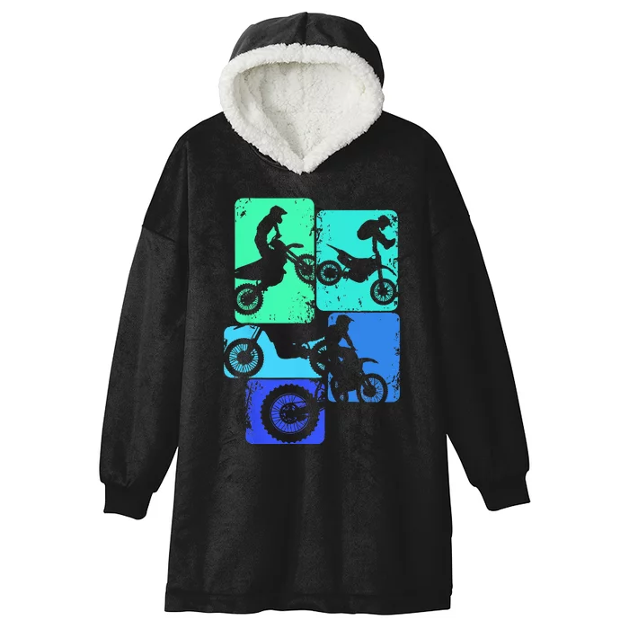 Dirt Bike Rider Motocross Enduro Dirt Biking Hooded Wearable Blanket