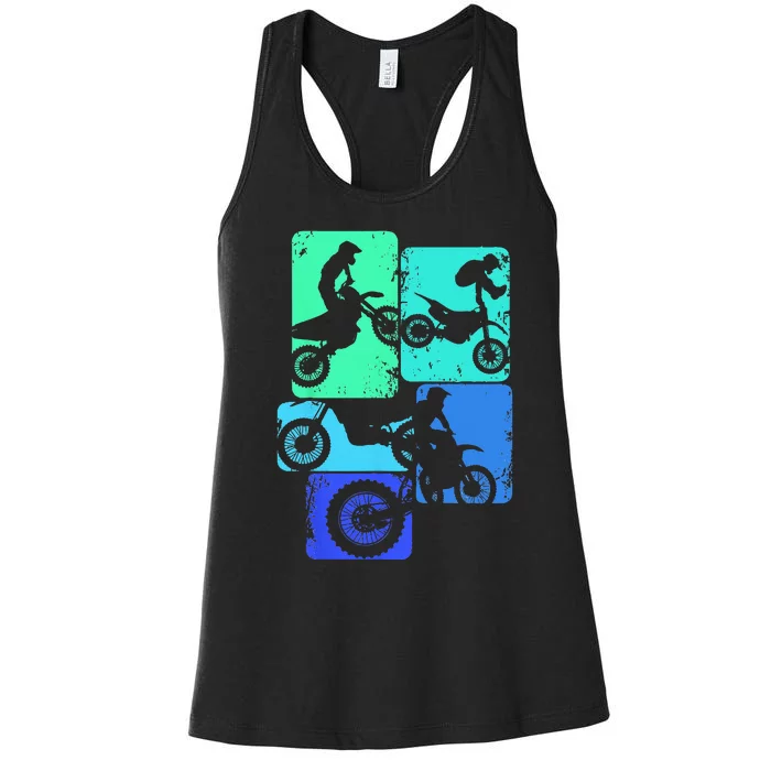 Dirt Bike Rider Motocross Enduro Dirt Biking Women's Racerback Tank