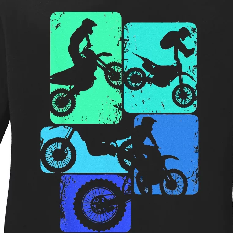 Dirt Bike Rider Motocross Enduro Dirt Biking Ladies Long Sleeve Shirt