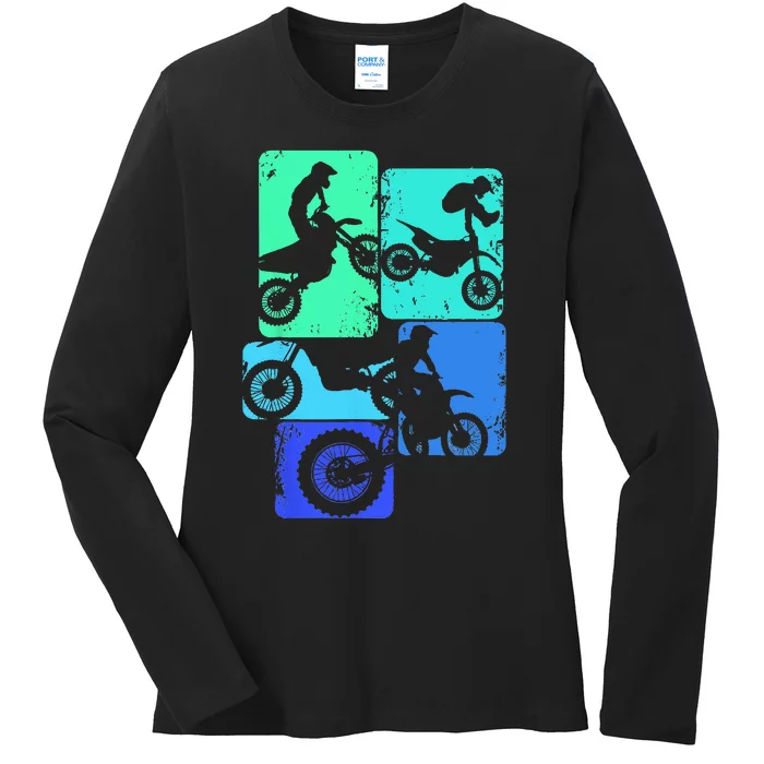 Dirt Bike Rider Motocross Enduro Dirt Biking Ladies Long Sleeve Shirt