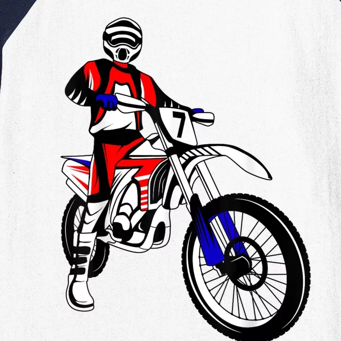 Dirt Bike Rider Motocross Enduro Dirt Biking Kids Men Baseball Sleeve Shirt