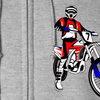 Dirt Bike Rider Motocross Enduro Dirt Biking Kids Men Full Zip Hoodie