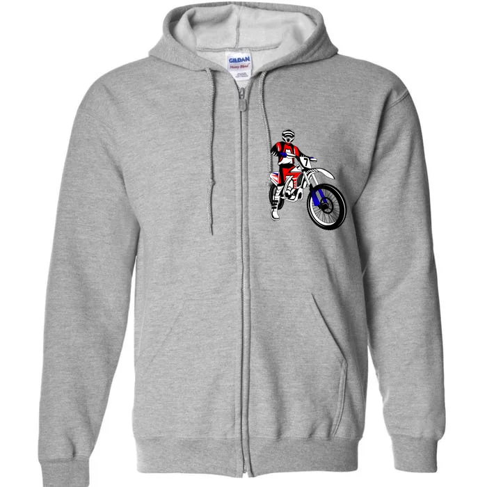 Dirt Bike Rider Motocross Enduro Dirt Biking Kids Men Full Zip Hoodie