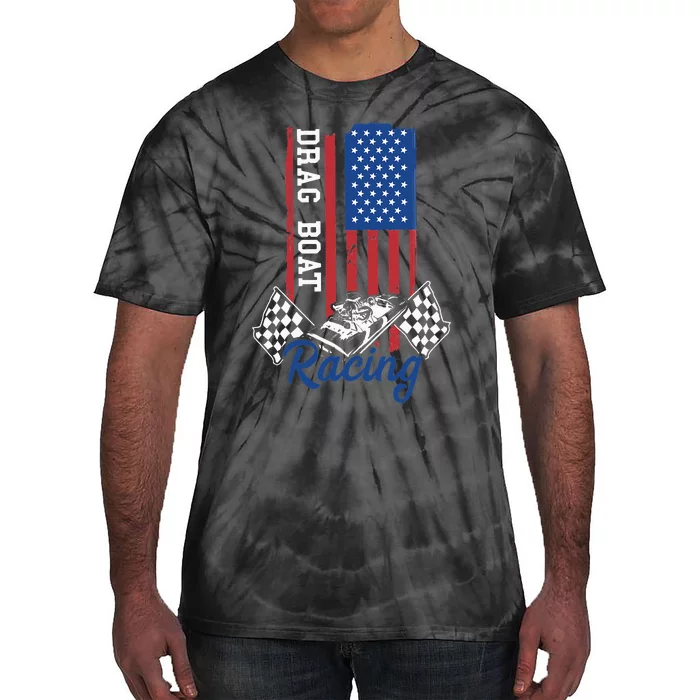 Drag Boat Racing America Usa Flag Boater Motor Boating Tie-Dye T-Shirt