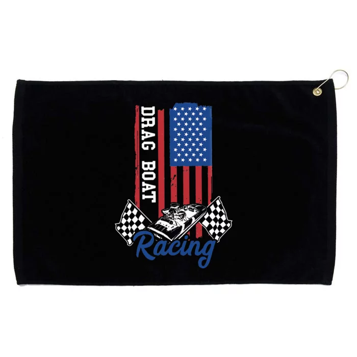 Drag Boat Racing America Usa Flag Boater Motor Boating Grommeted Golf Towel