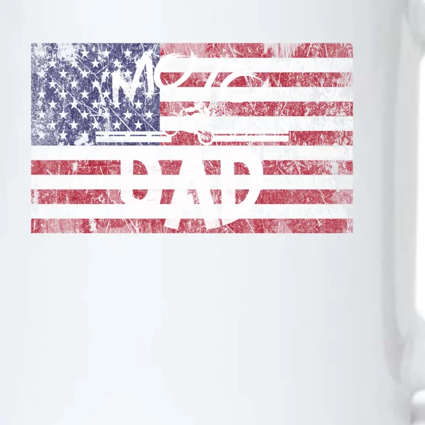 Dirt Bike Racing American Flag Moto Dad Great Gift Black Color Changing Mug