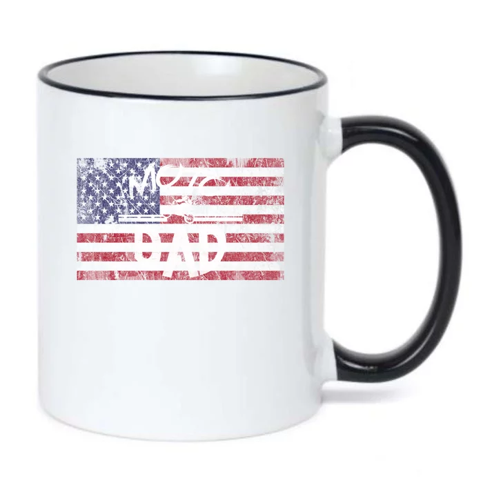 Dirt Bike Racing American Flag Moto Dad Great Gift Black Color Changing Mug