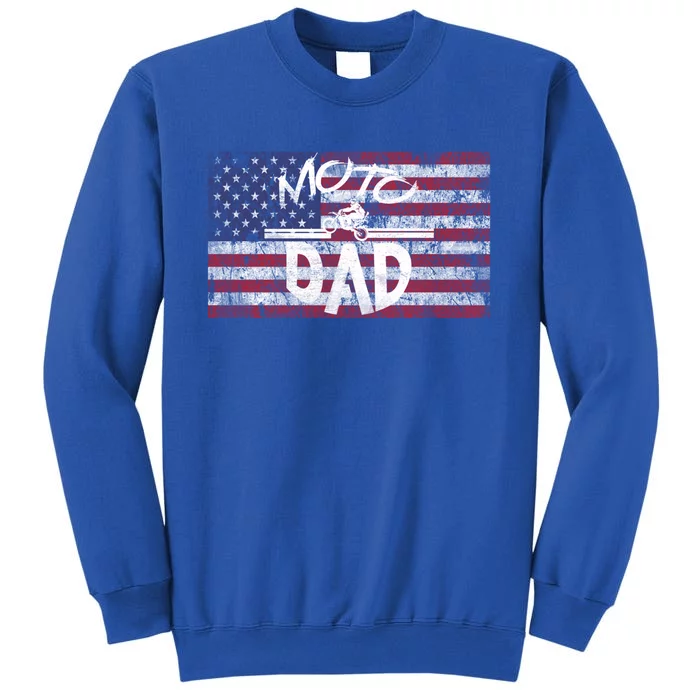 Dirt Bike Racing American Flag Moto Dad Great Gift Tall Sweatshirt