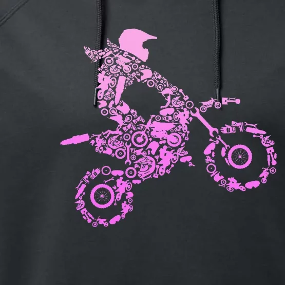 Dirt Bike Rider Motocross Enduro Dirt Biking Performance Fleece Hoodie