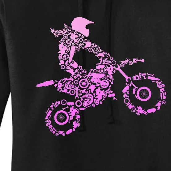 Dirt Bike Rider Motocross Enduro Dirt Biking Women's Pullover Hoodie