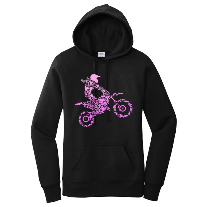 Dirt Bike Rider Motocross Enduro Dirt Biking Women's Pullover Hoodie