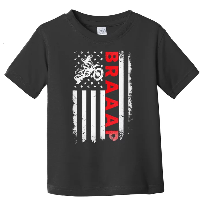 Dirt Bike Racing USA US American Flag Botocross Toddler T-Shirt