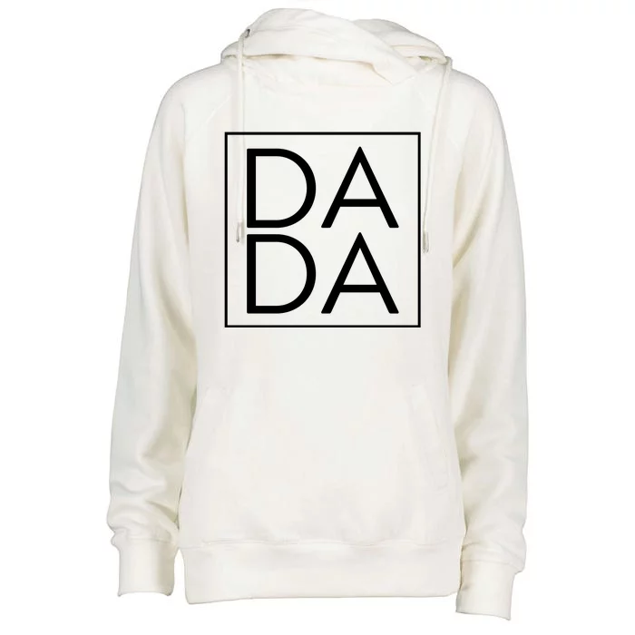 Dada Boxed Retro Fathers Day Womens Funnel Neck Pullover Hood