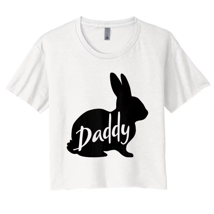 Daddy Bunny Rabbit Father Dad Easter Women's Crop Top Tee