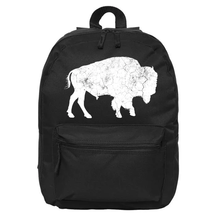 Distressed Buffalo Retro Bison Animal Lover 16 in Basic Backpack