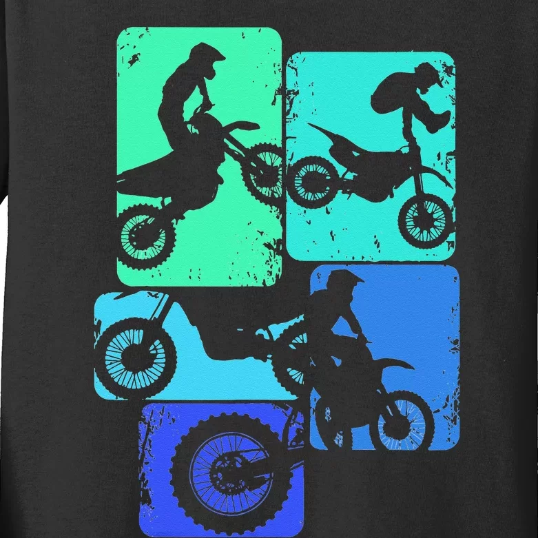 Dirt Bike Rider Motocross Enduro Dirt Biking Kids Long Sleeve Shirt