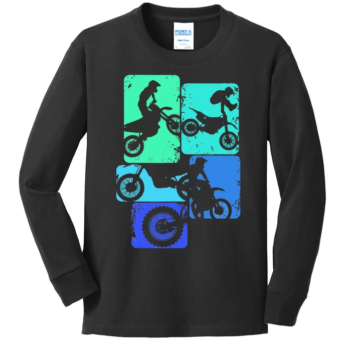 Dirt Bike Rider Motocross Enduro Dirt Biking Kids Long Sleeve Shirt