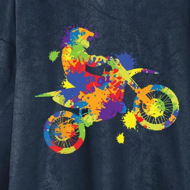 Dirt Bike Rider Motocross Dirt Biking Hooded Wearable Blanket