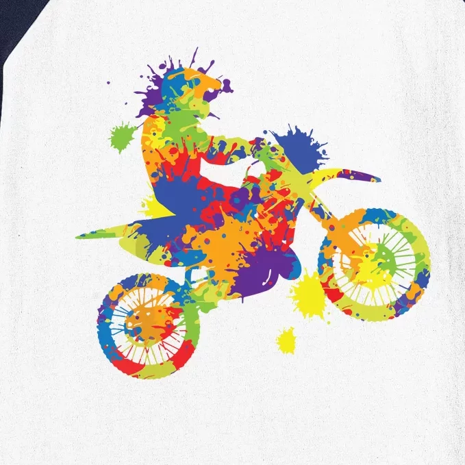 Dirt Bike Rider Motocross Dirt Biking Baseball Sleeve Shirt