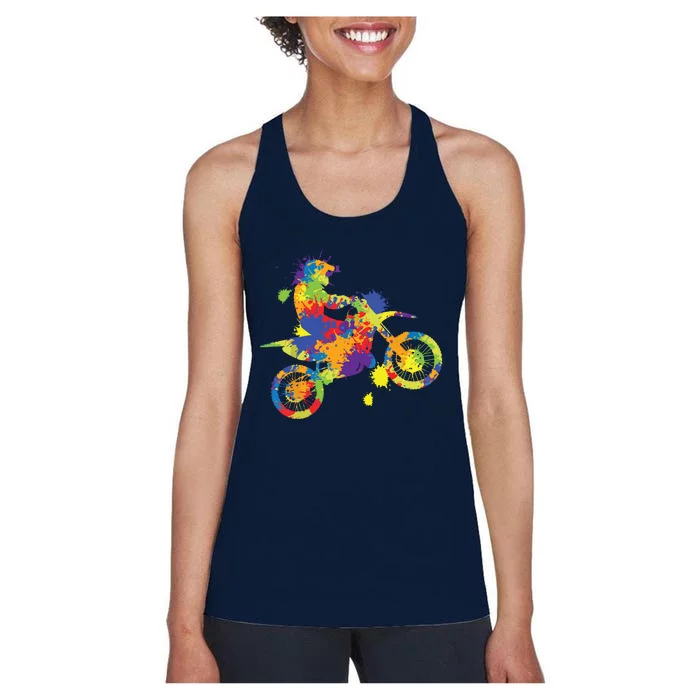 Dirt Bike Rider Motocross Dirt Biking Women's Racerback Tank