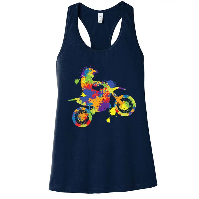 Dirt Bike Rider Motocross Dirt Biking Women's Racerback Tank