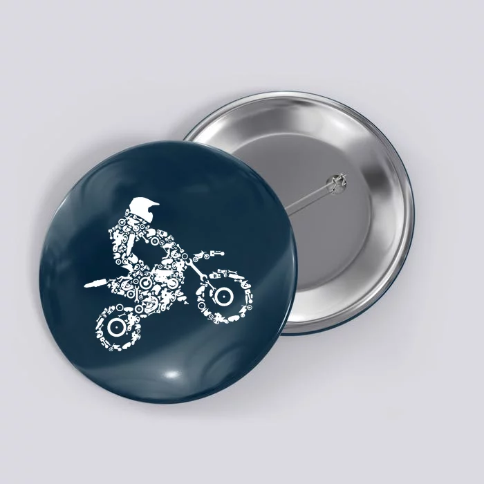 Dirt Bike Rider Motocross Dirt Biking Button