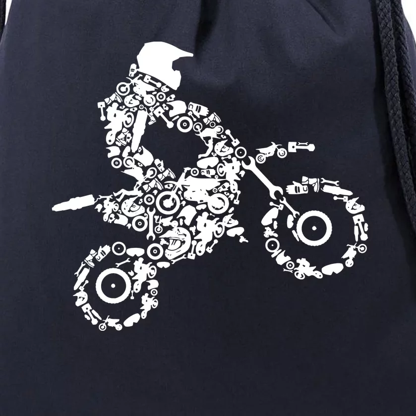 Dirt Bike Rider Motocross Dirt Biking Drawstring Bag