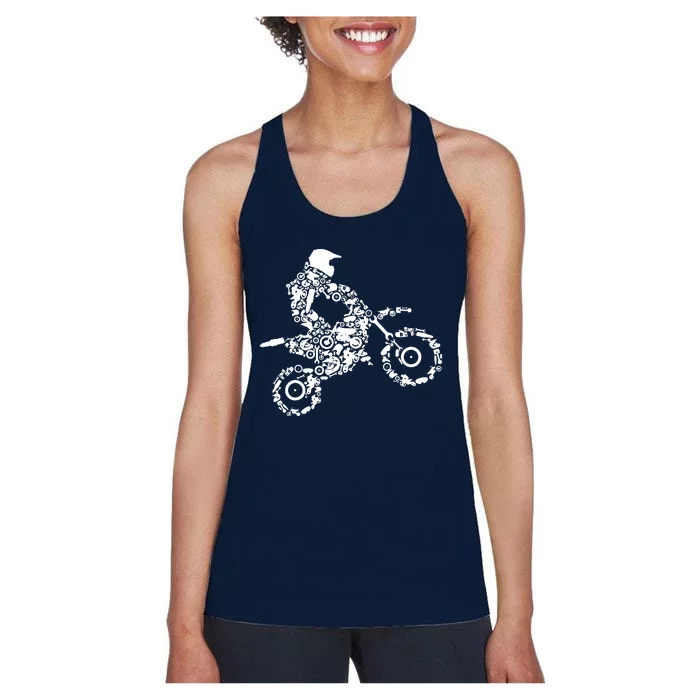 Dirt Bike Rider Motocross Dirt Biking Women's Racerback Tank