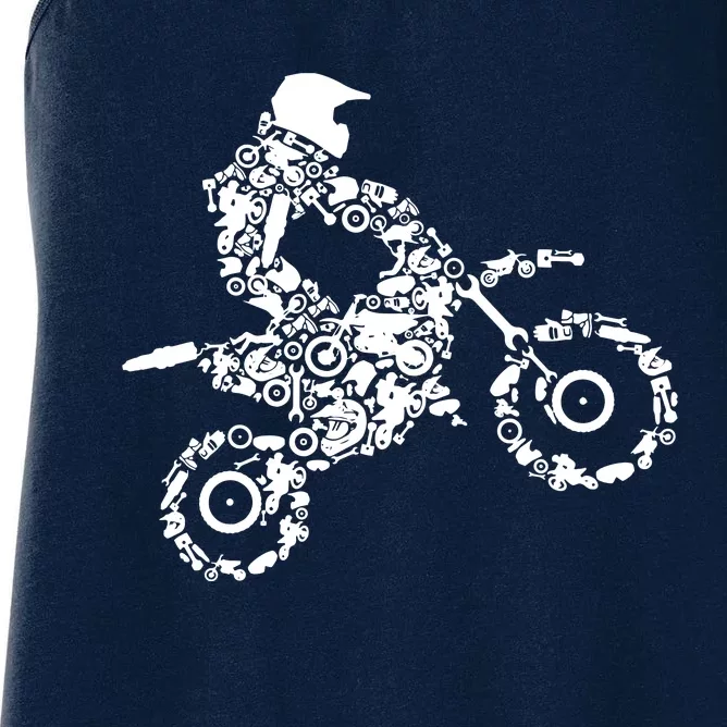 Dirt Bike Rider Motocross Dirt Biking Women's Racerback Tank