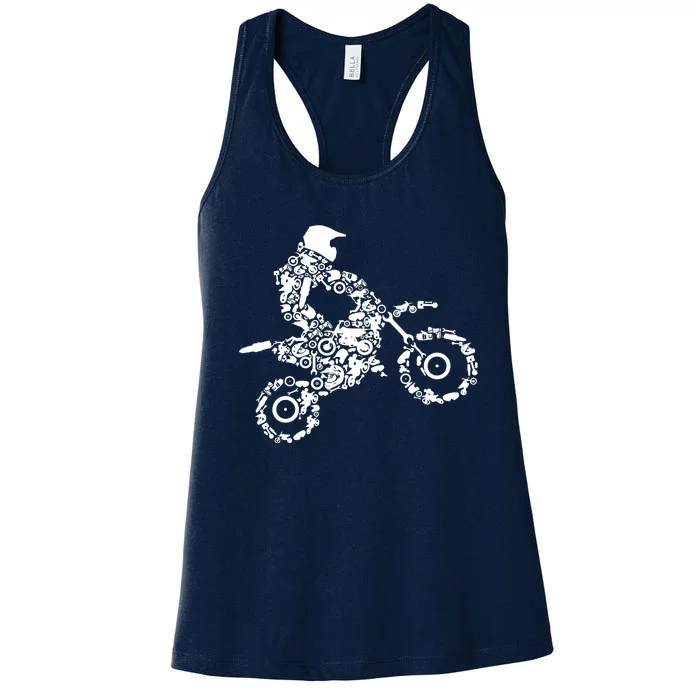 Dirt Bike Rider Motocross Dirt Biking Women's Racerback Tank