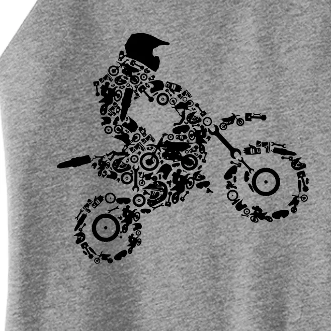 Dirt Bike Rider Motocross Dirt Biking Women’s Perfect Tri Rocker Tank