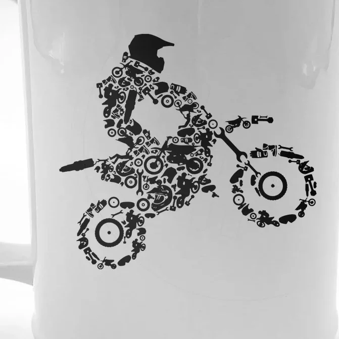 Dirt Bike Rider Motocross Dirt Biking Front & Back Beer Stein