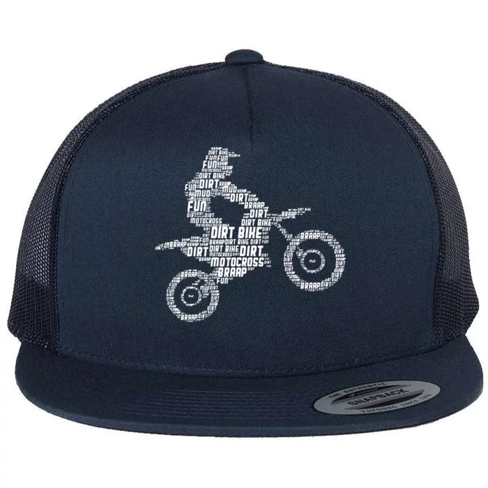 Dirt Bike Rider Motocross Dirt Biking Flat Bill Trucker Hat