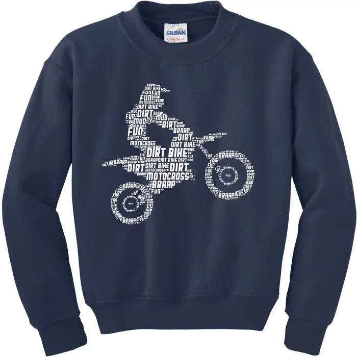 Dirt Bike Rider Motocross Dirt Biking Kids Sweatshirt