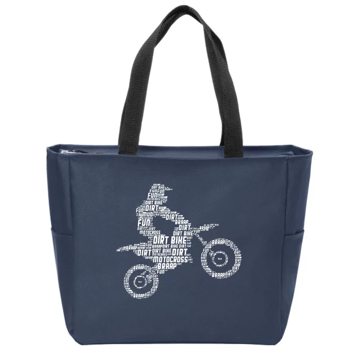 Dirt Bike Rider Motocross Dirt Biking Zip Tote Bag