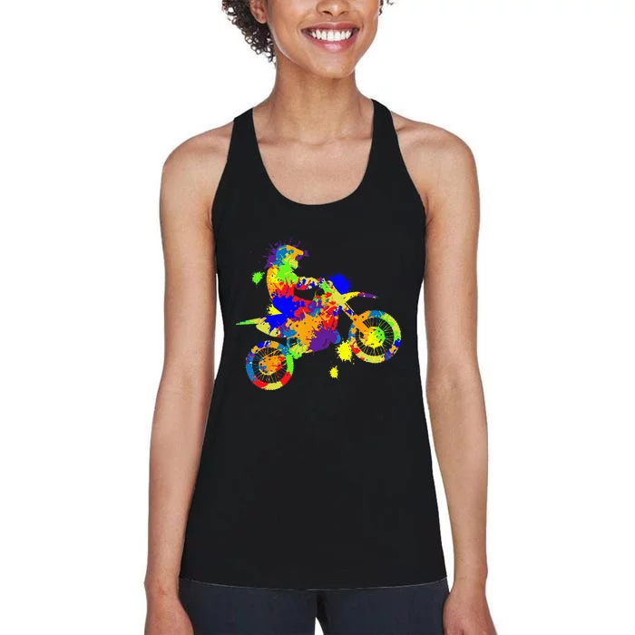 Dirt Bike Rider Motocross Enduro Dirt Biking Women's Racerback Tank